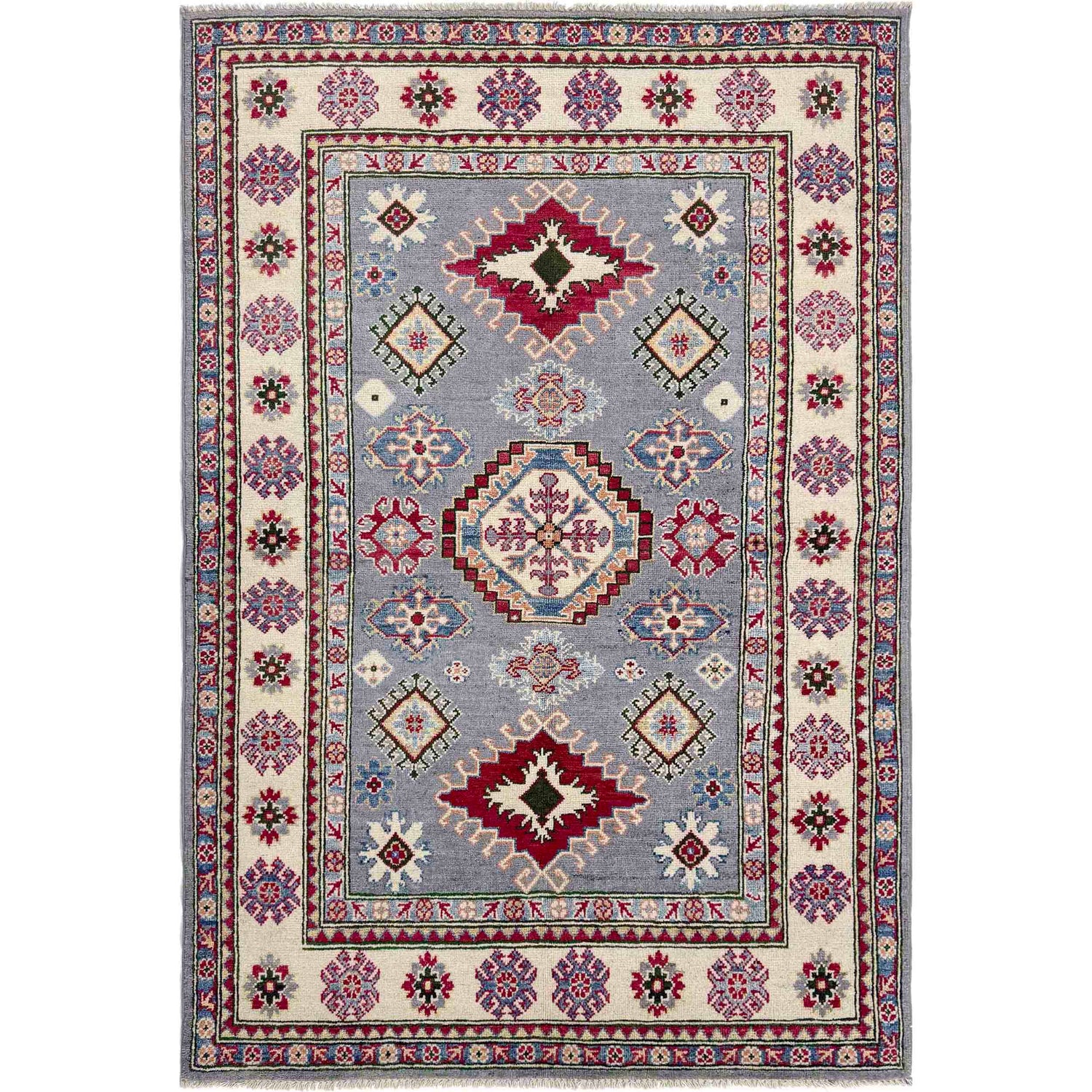 Hand Knotted Kazak Rug 4' 0" x 6' 0" (ft) - No. R37636