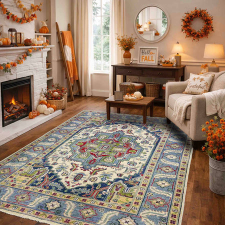 Hand Knotted Persian Design Heriz Rug 3' 11" x 5' 11" (ft) - No. R37637