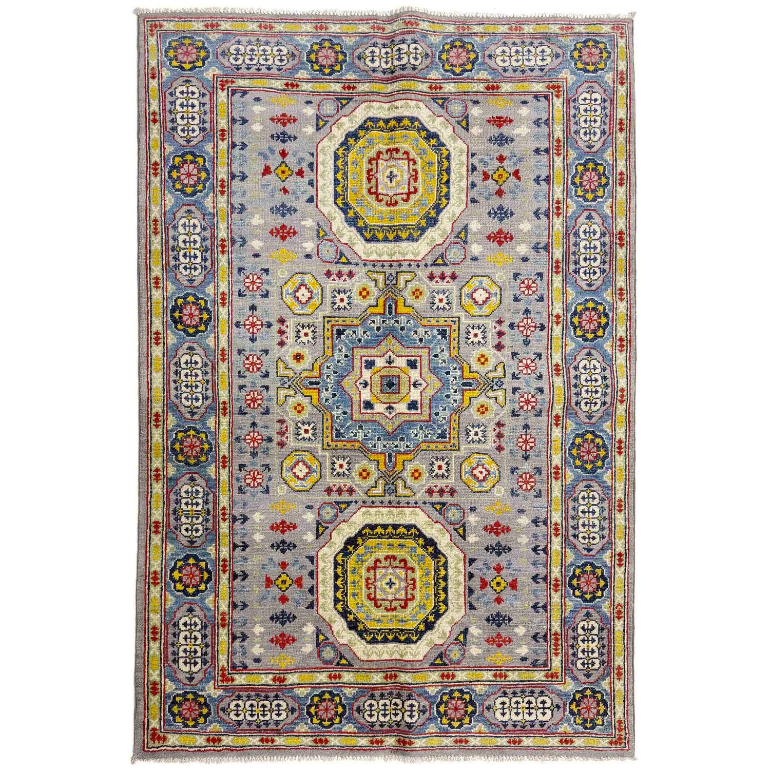 Hand Knotted Kazak Rug 3' 11" x 5' 9" (ft) - No. R37638