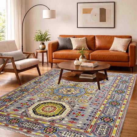 Hand Knotted Kazak Rug 3' 11" x 5' 9" (ft) - No. R37638