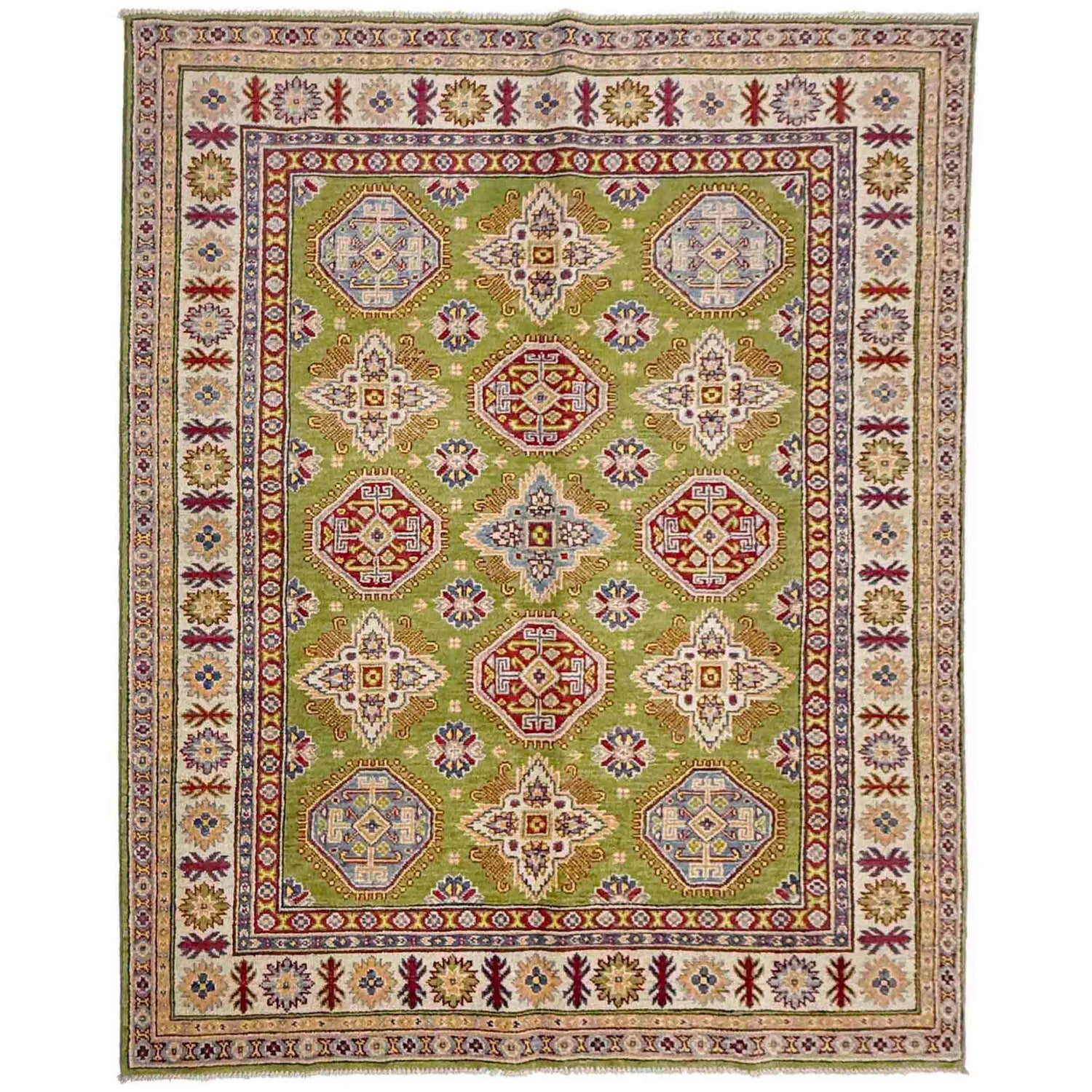 Green Color Kazak Rug 5' 1" x 6' 10" (ft) - No. R37639