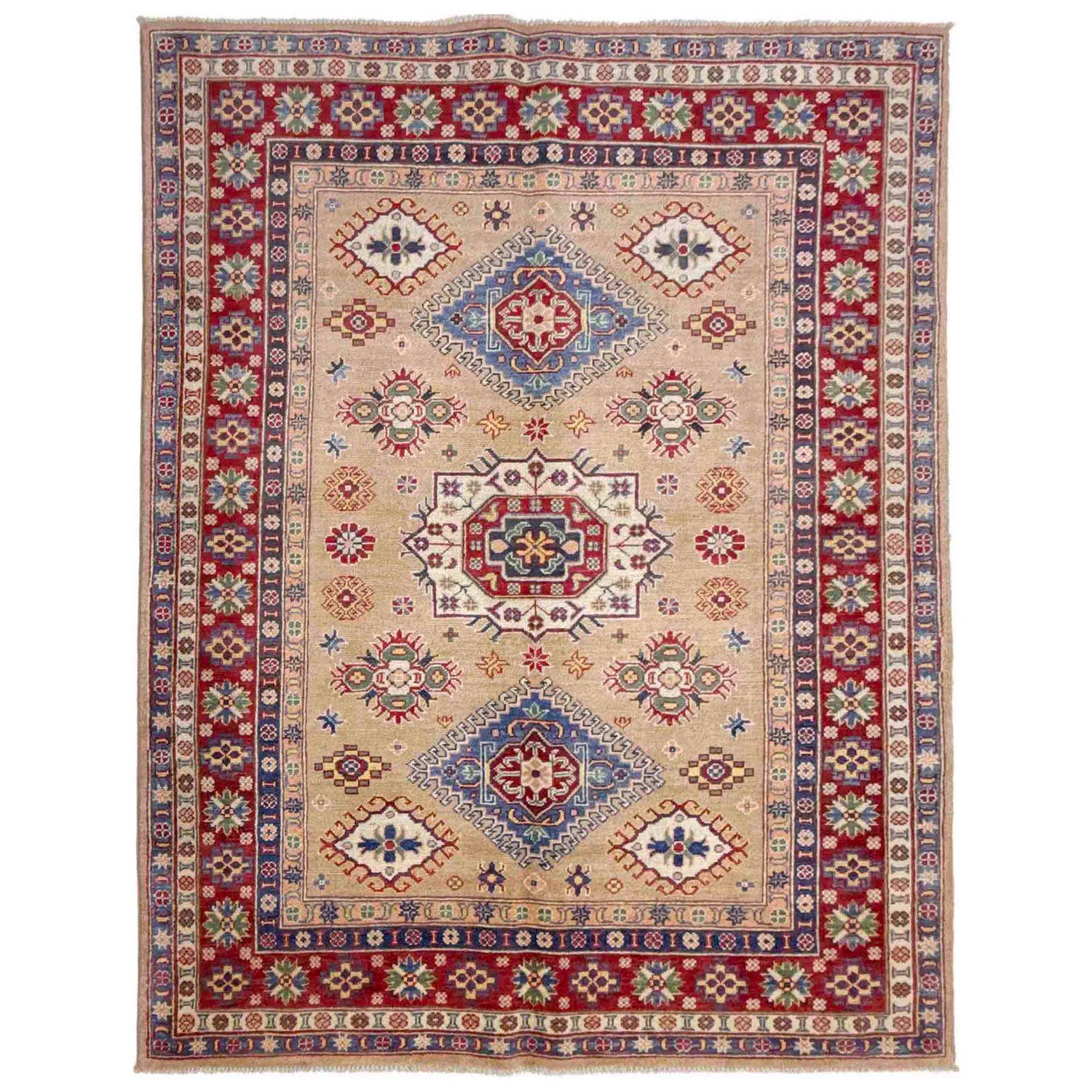 Hand Knotted Kazak Rug 5' 1" x 6' 11" (ft) - No. R37641