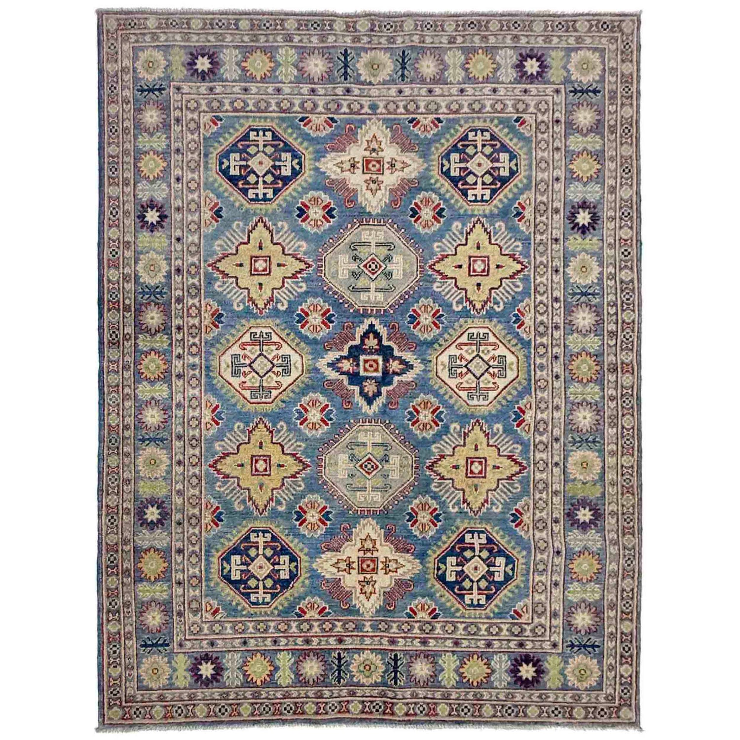 Blue Color Kazak Rug 4' 11" x 6' 7" (ft) - No. R37643