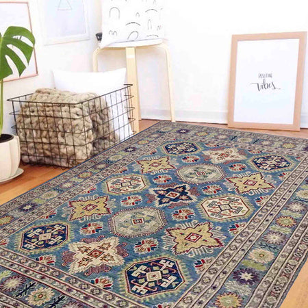 Blue Color Kazak Rug 4' 11" x 6' 7" (ft) - No. R37643