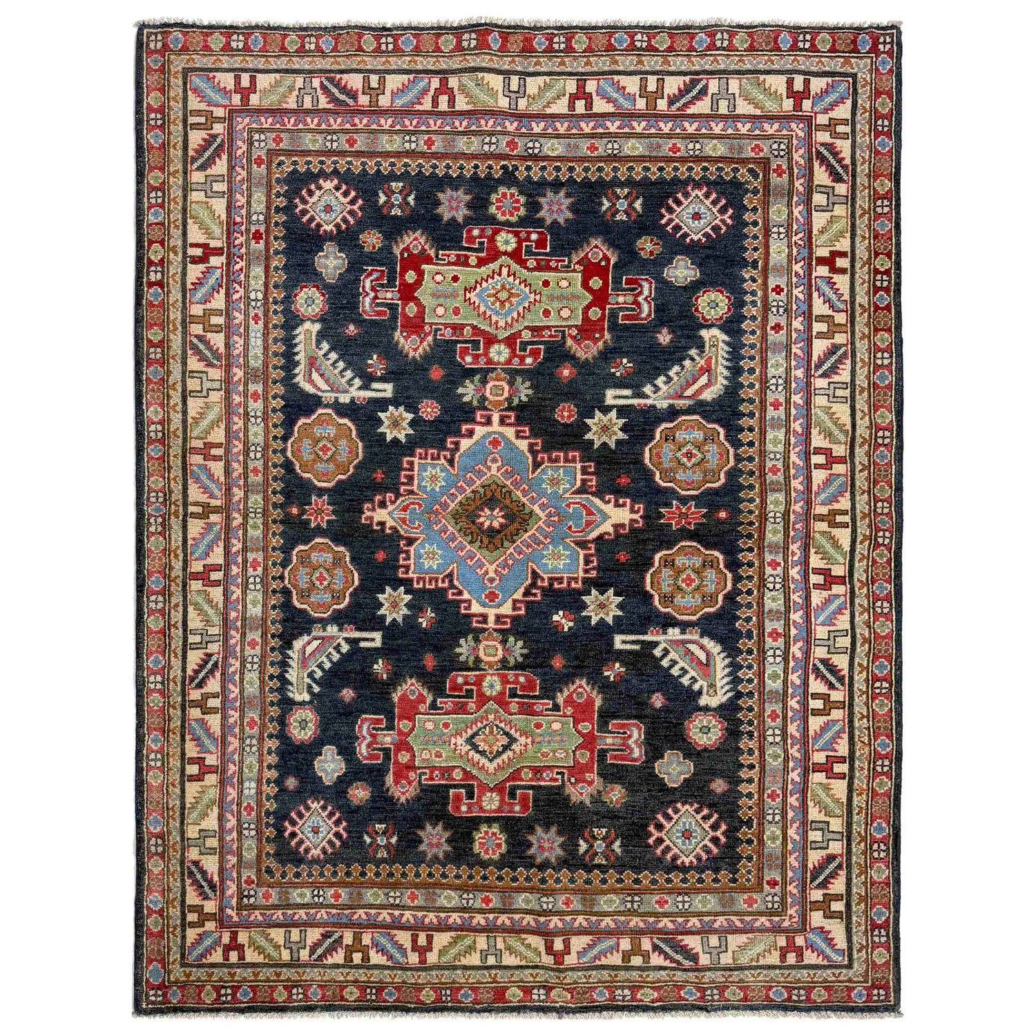 Multi Color Kazak Rug 4' 8" x 6' 8" (ft) - No. R37644
