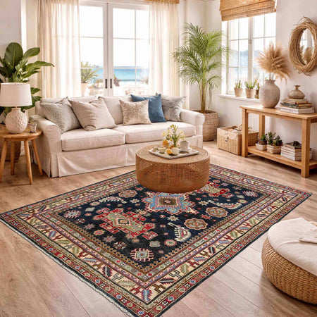 Multi Color Kazak Rug 4' 8" x 6' 8" (ft) - No. R37644