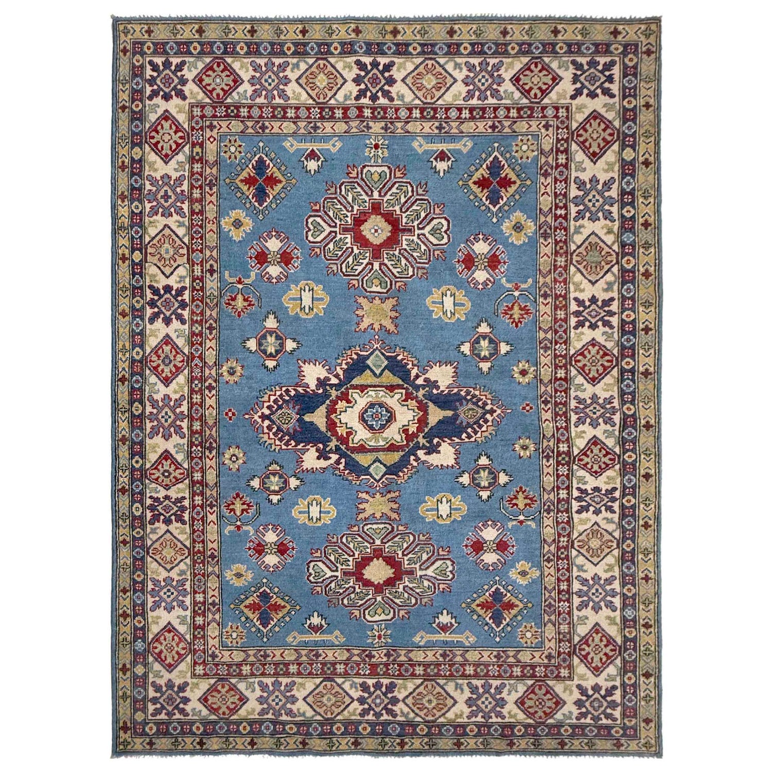 Hand Knotted Kazak Rug 5' 8" x 7' 11" (ft) - No. R37645
