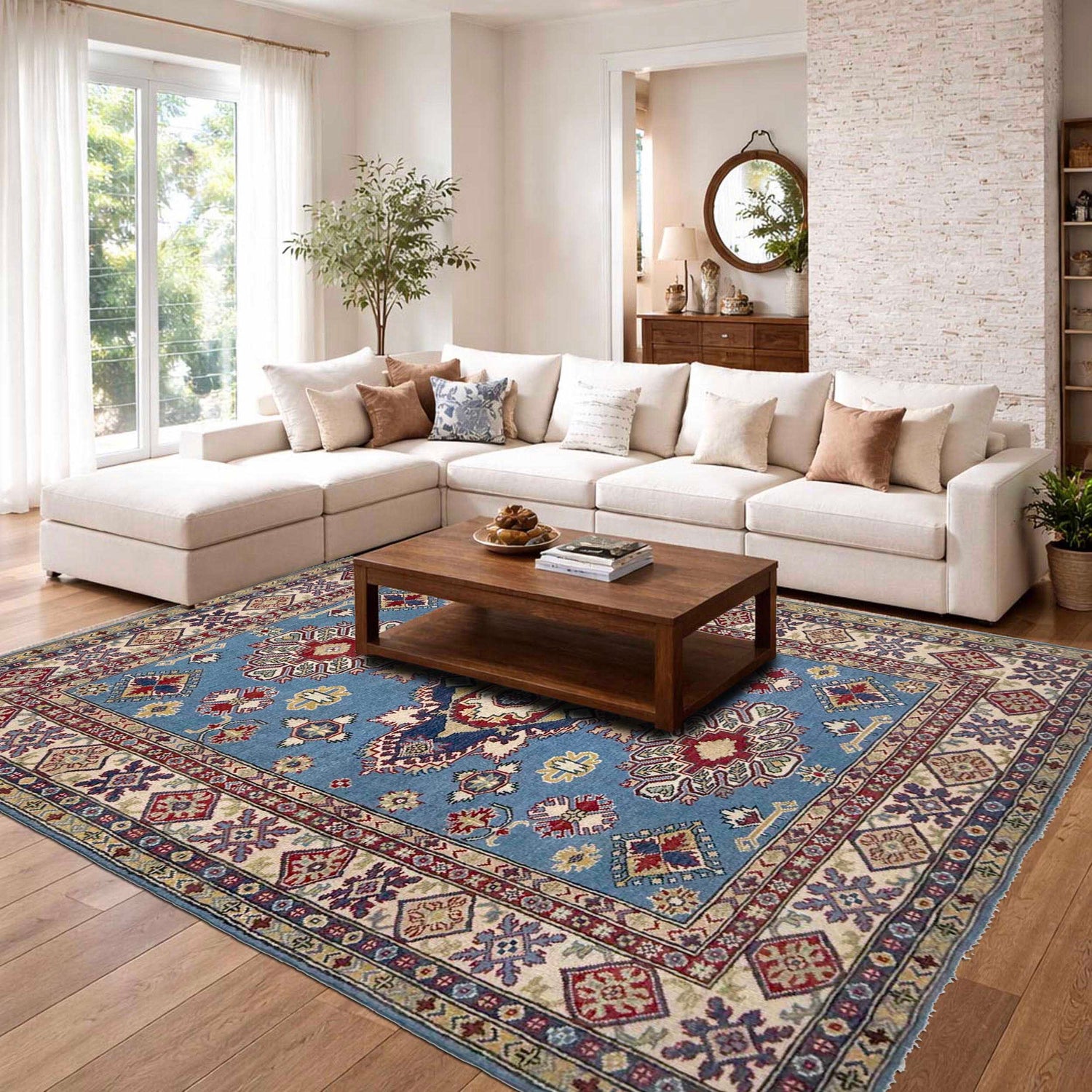 Hand Knotted Kazak Rug 5' 8" x 7' 11" (ft) - No. R37645