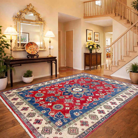 Hand Knotted Kazak Rug 6' 7" x 10' 0" (ft) - No. R37647