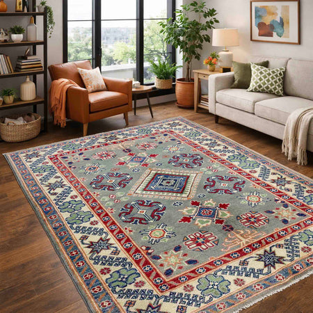Oriental Kazak Rug 4' 0" x 5' 9" (ft) - No. R37651