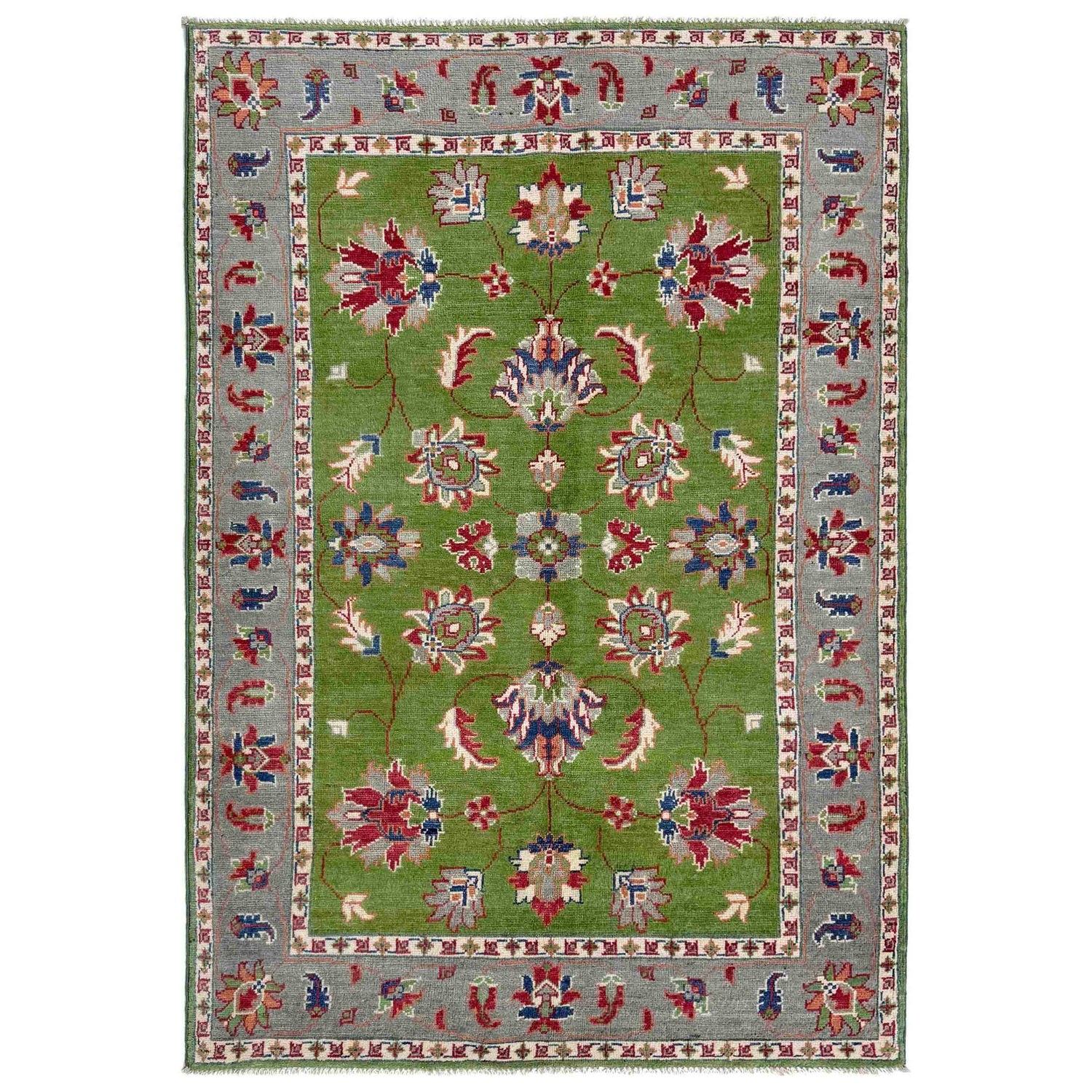 Hand Knotted Kazak Rug 4' 0" x 6' 3" (ft) - No. R37653