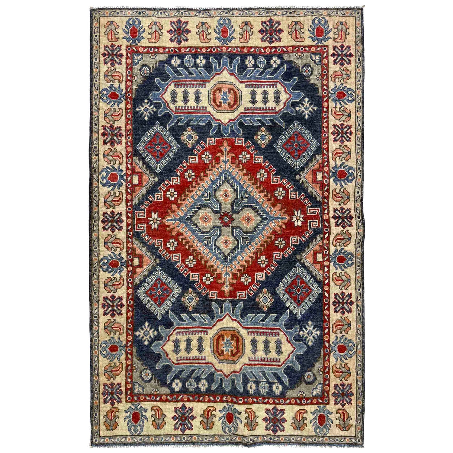 Oriental Kazak Rug 3' 11" x 6' 6" (ft) - No. R37655