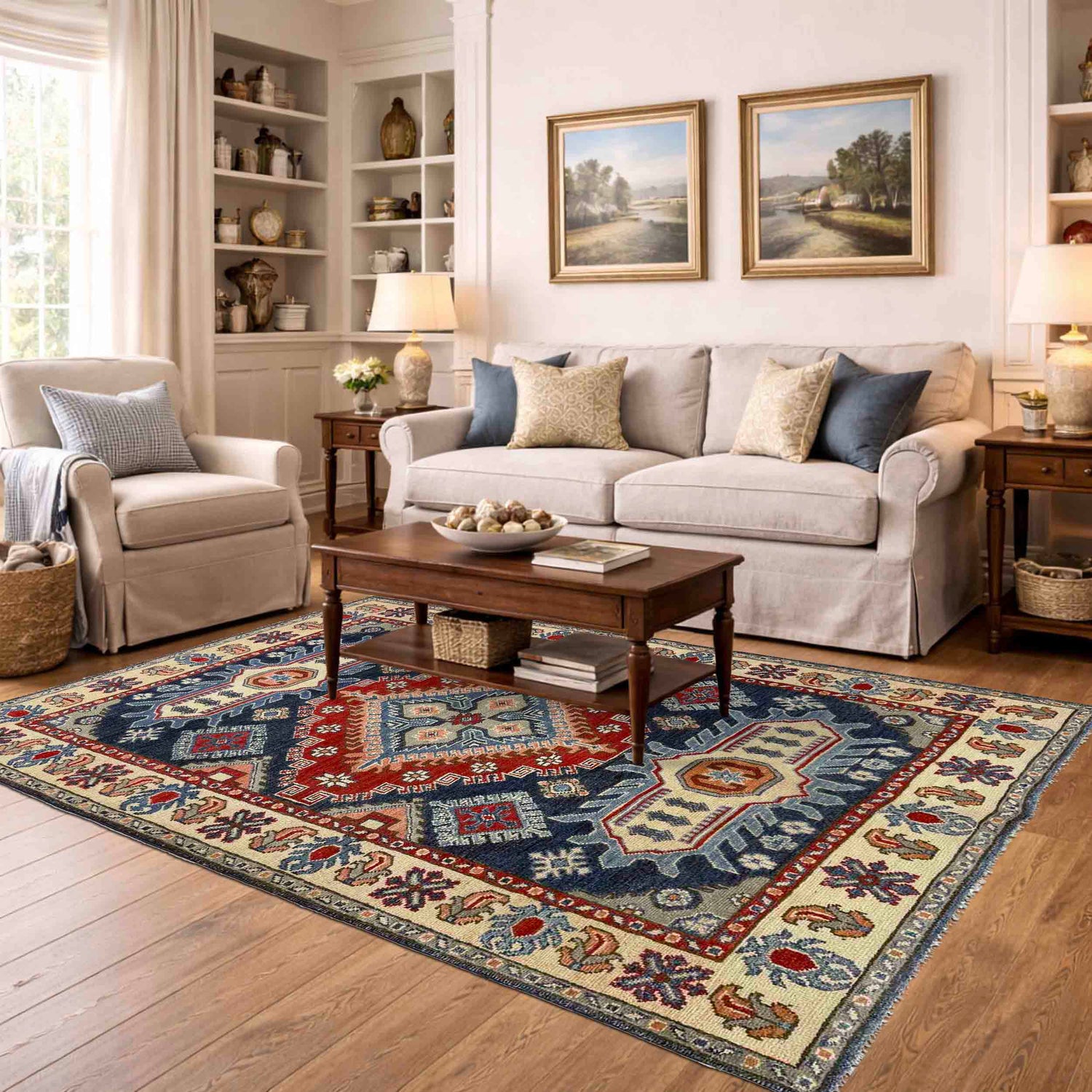 Oriental Kazak Rug 3' 11" x 6' 6" (ft) - No. R37655