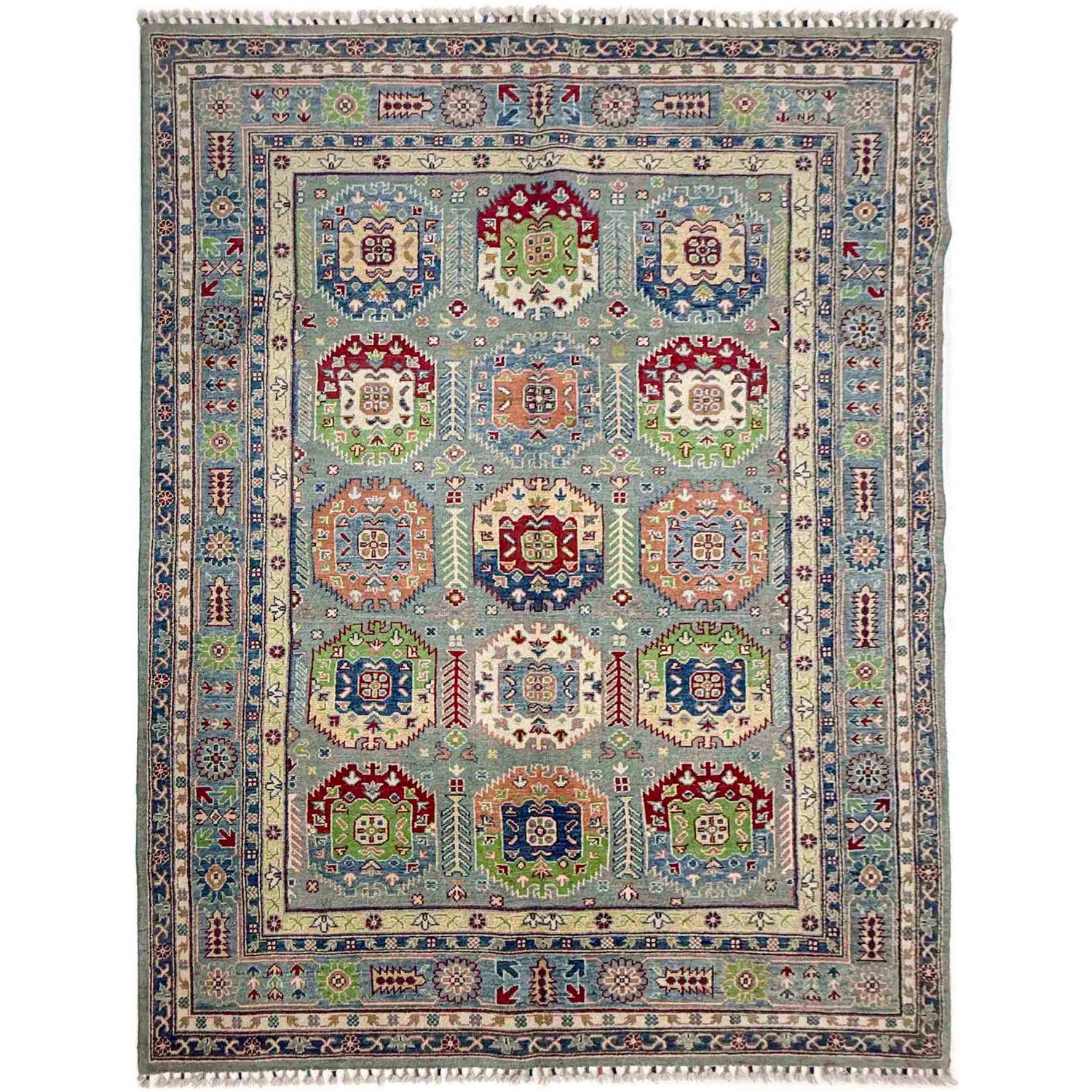 Hand-Knotted Waziri Qaleen 5' 6" x 8' 4" (ft) - No. R37659