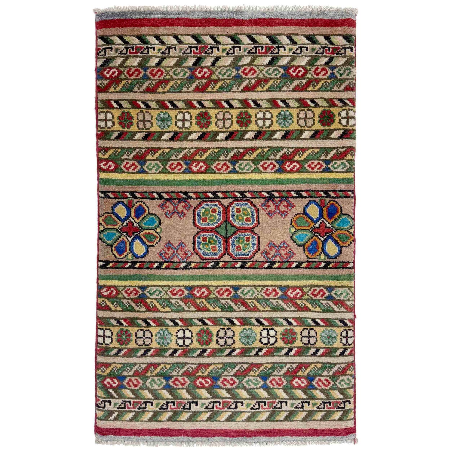 Handmade Gabbeh Qaleen Pakistan 1' 11" x 3' 3" (ft) - No. R37661