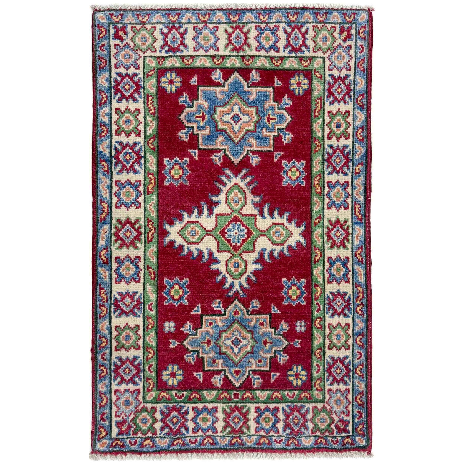 Hand Knotted Kazak Rug 1' 11" x 3' 1" (ft) - No. R37666