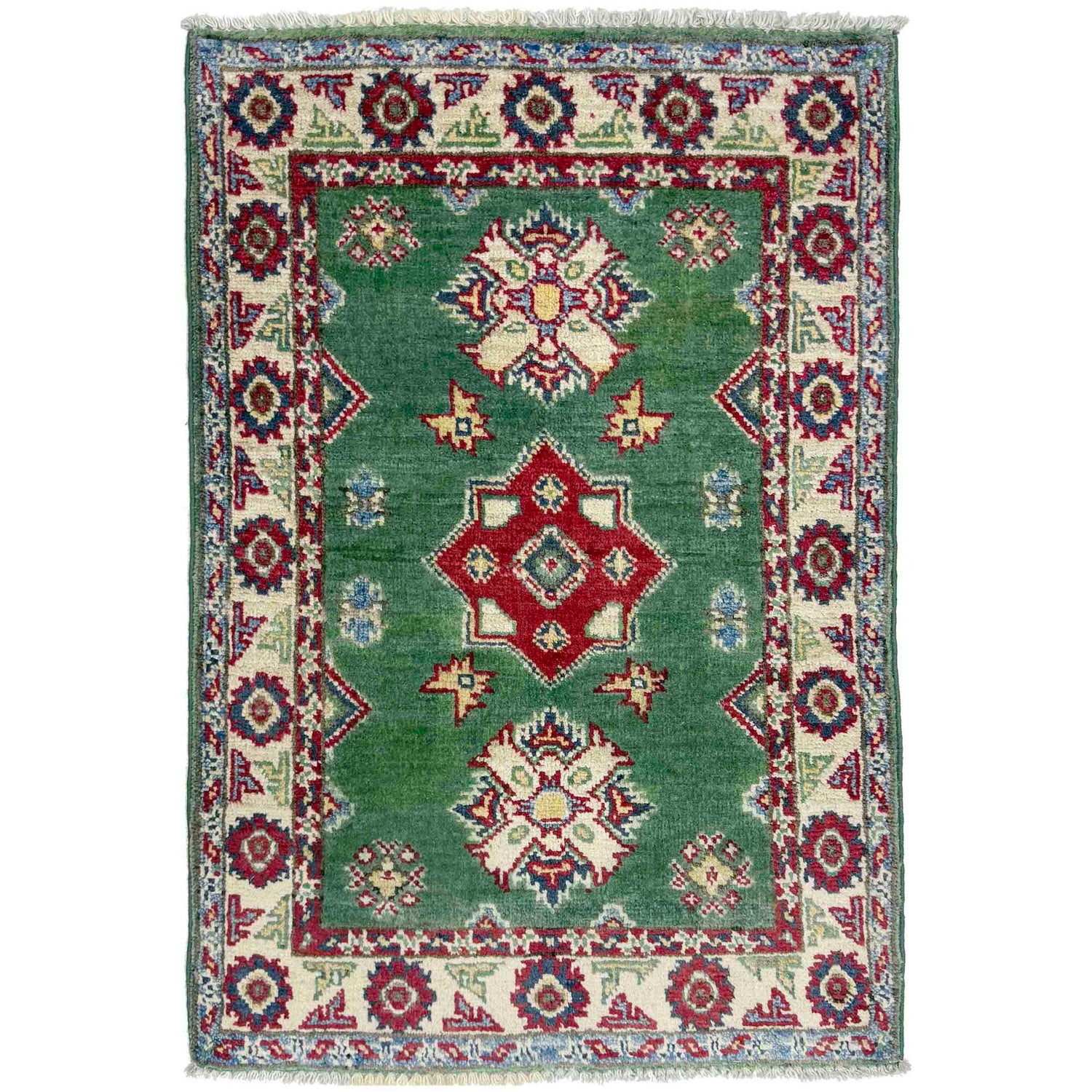 Green Color Kazak Rug 2' 0" x 2' 11" (ft) - No. R37673