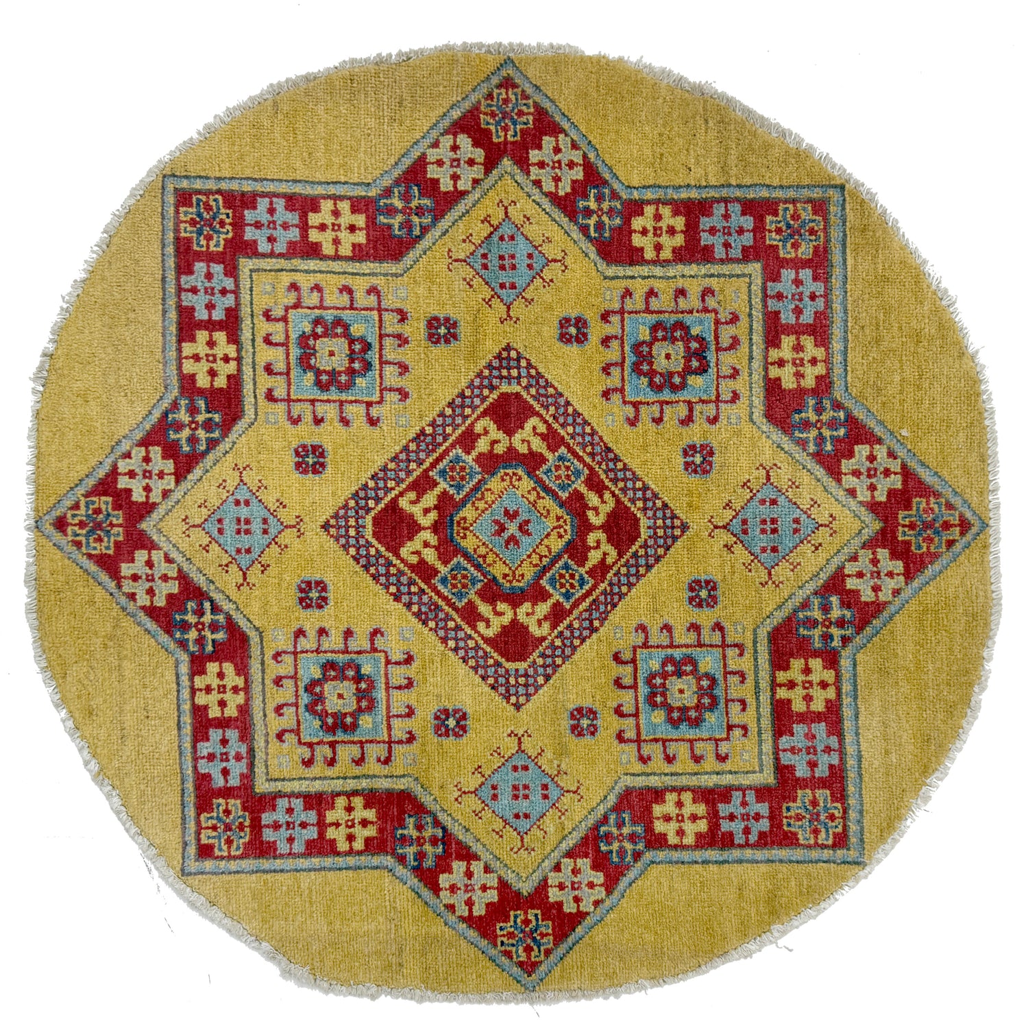 Handmade Kazak Round Carpet 3' 2" x 3' 3" (ft) - No. R37678