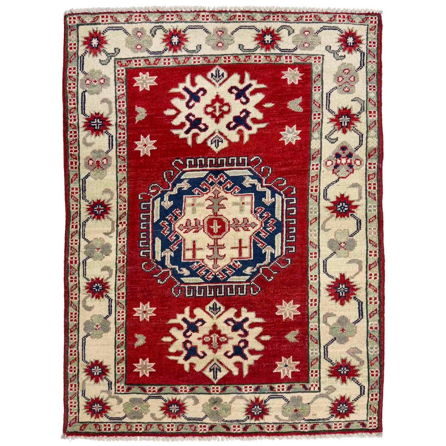 Red Color Kazak Rug 2' 8" x 3' 10" (ft) - No. R37709