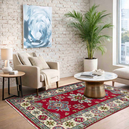 Red Color Kazak Rug 2' 7" x 4' 1" (ft) - No. R37712