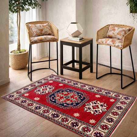 Hand Knotted Kazak Rug 2' 9" x 4' 2" (ft) - No. R37714