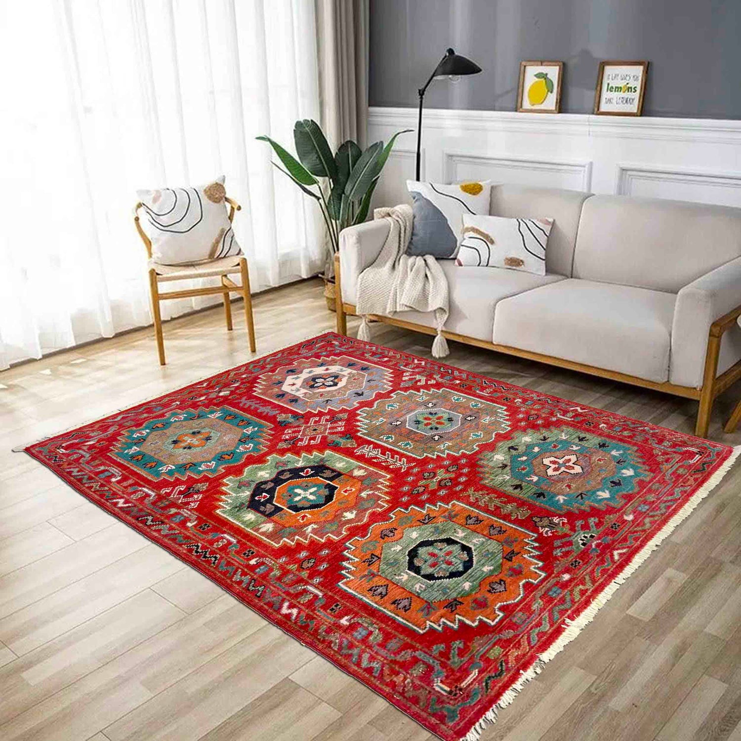 Handmade Red Color Waziri Rug 2' 9" x 4' 0" (ft) - No. R37716