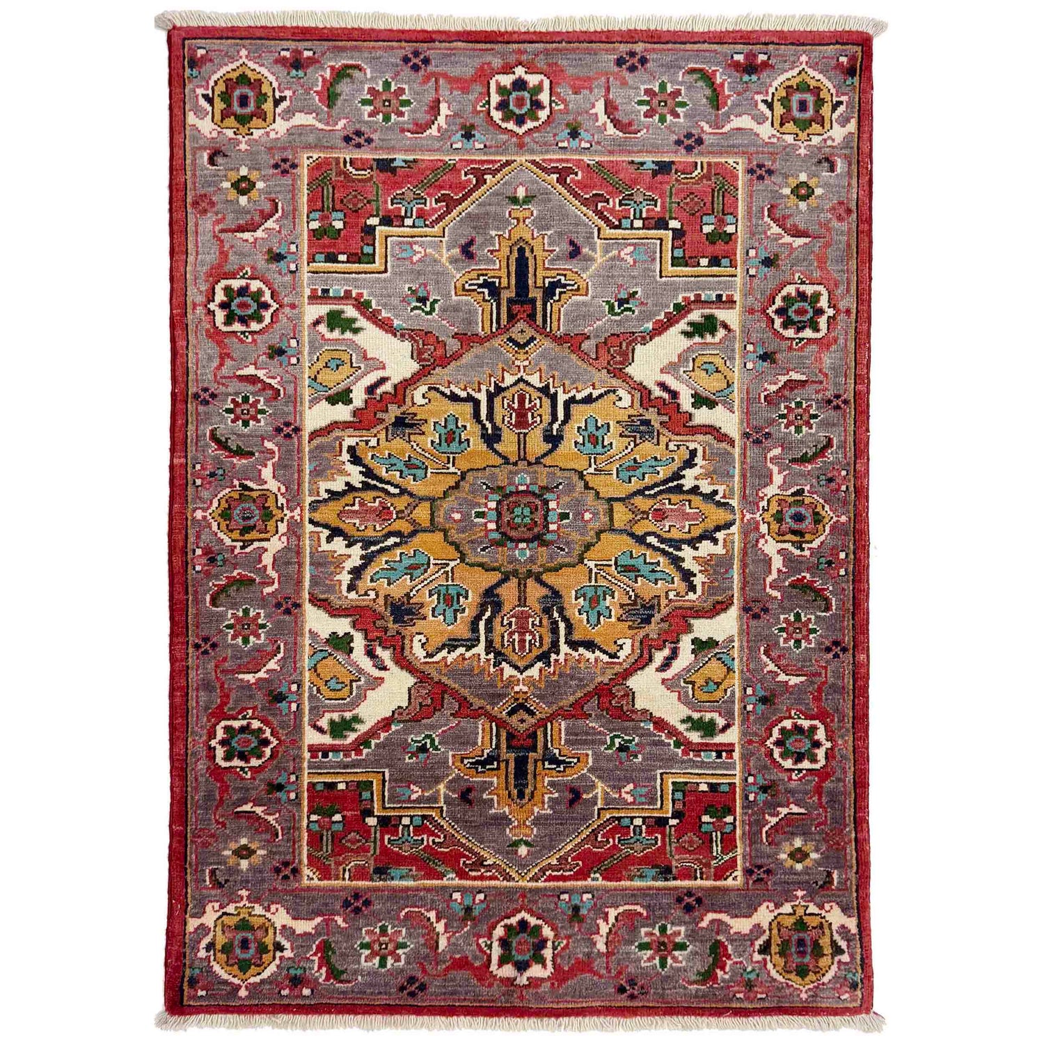 Hand Knotted Persian Design Heriz Rug 2' 9" x 4' 1" (ft) - No. R37717