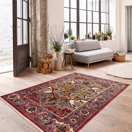 Hand Knotted Persian Design Heriz Rug 2' 9" x 4' 1" (ft) - No. R37717
