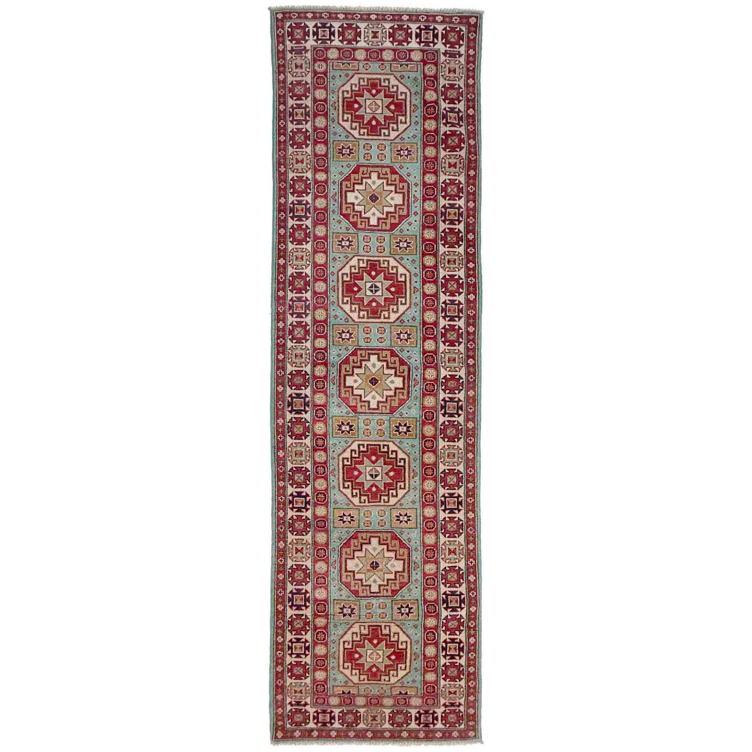 Grey Color Kazak Runner 2' 7" x 9' 9" (ft) - No. R37721