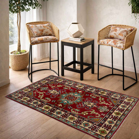Hand Knotted Kazak Rug 2' 7" x 4' 3" (ft) - No. R37722