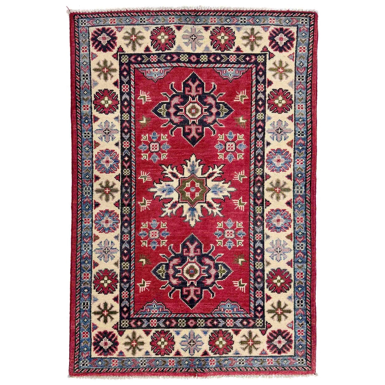 Red Color Kazak Rug 2' 7" x 4' 1" (ft) - No. R37723
