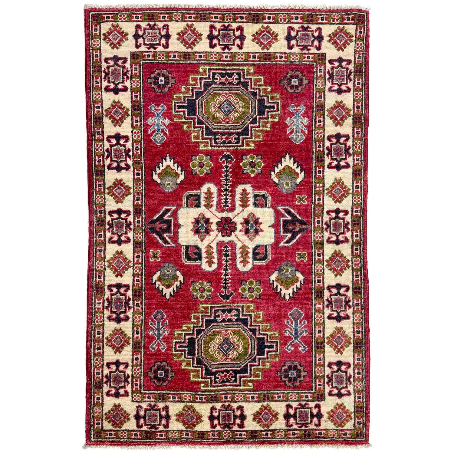 Hand Knotted Kazak Rug 2' 7" x 4' 2" (ft) - No. R37724