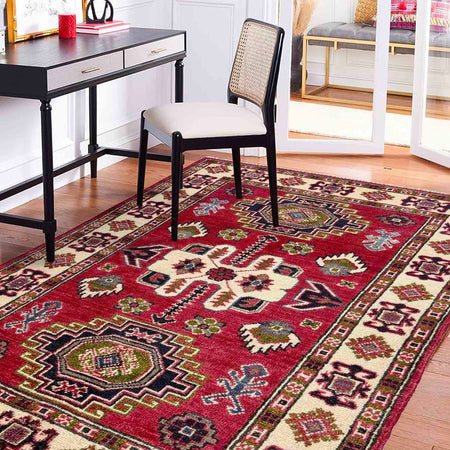 Hand Knotted Kazak Rug 2' 7" x 4' 2" (ft) - No. R37724