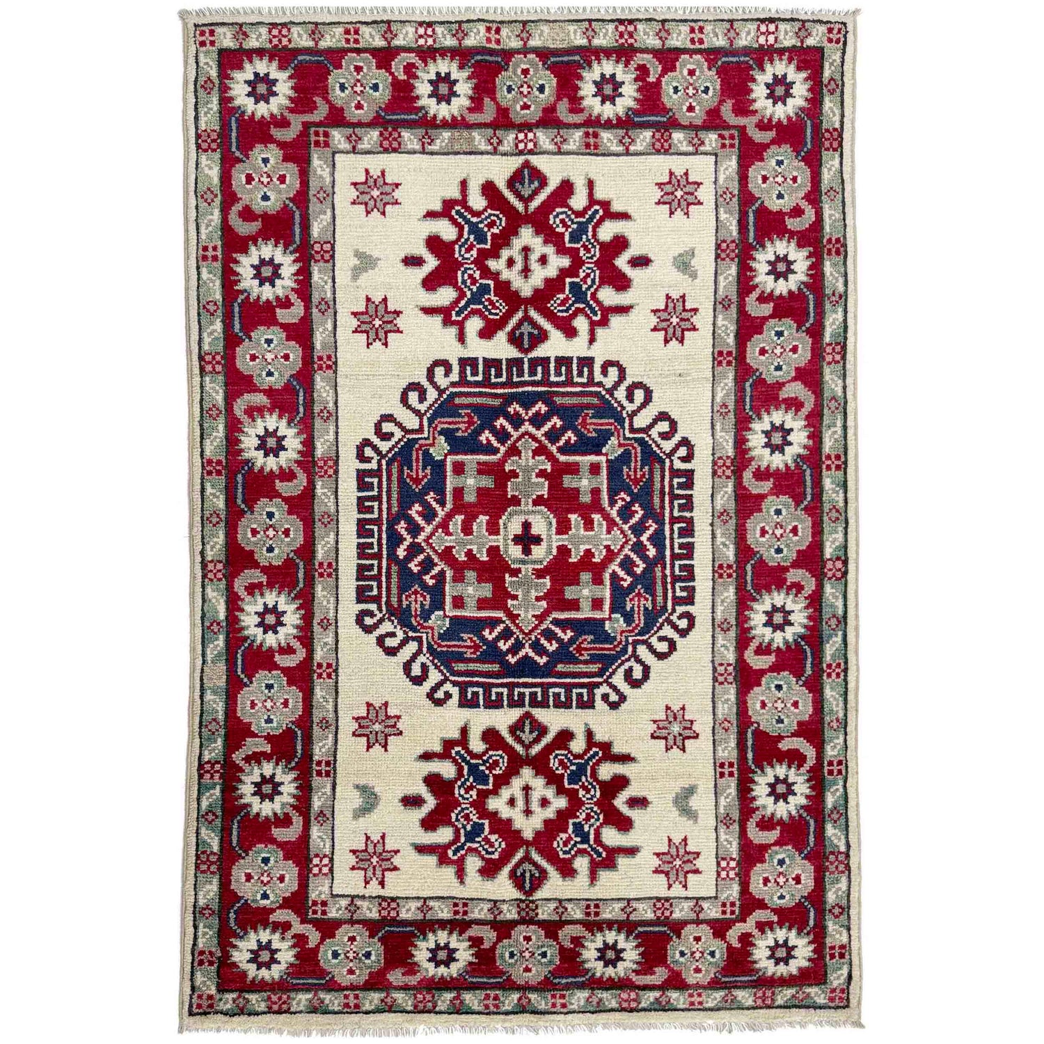 Ivory Color Kazak Rug 2' 8" x 4' 2" (ft) - No. R37726