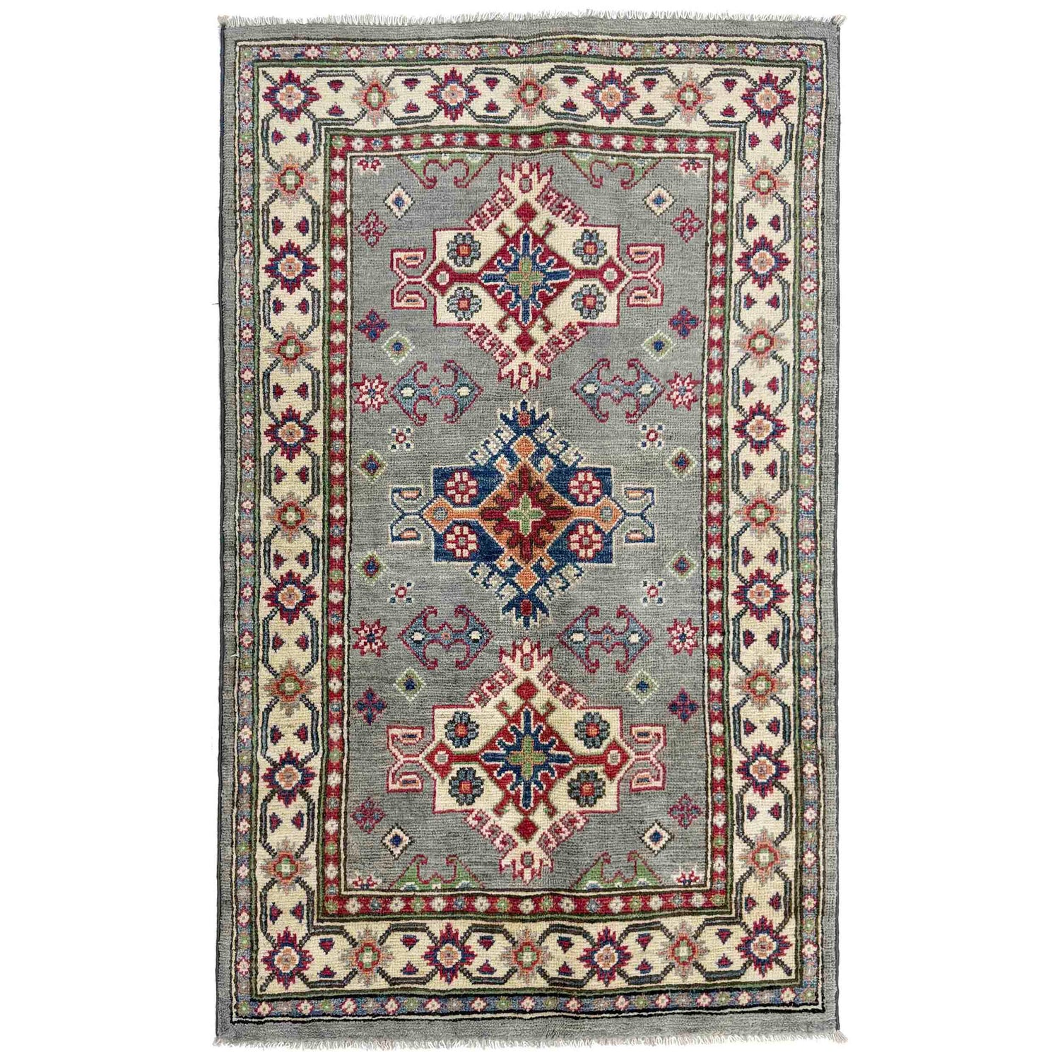 Hand Knotted Kazak Rug 2' 8" x 4' 5" (ft) - No. R37727
