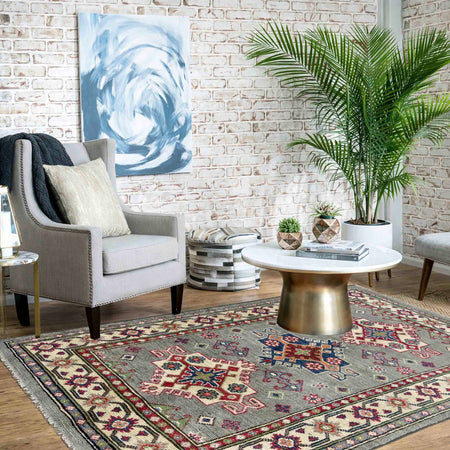 Hand Knotted Kazak Rug 2' 8" x 4' 5" (ft) - No. R37727