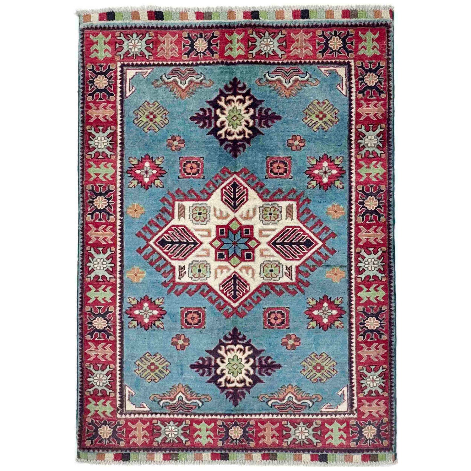 Blue Color Kazak Rug 3' 3" x 4' 8" (ft)- No. R37732
