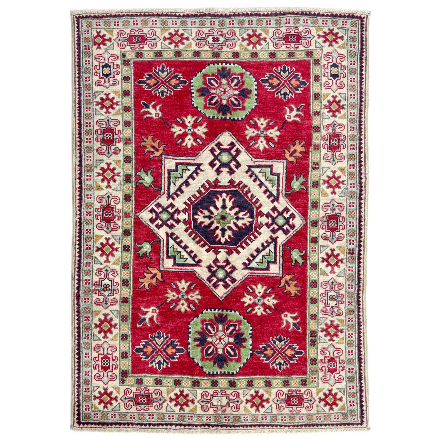 Hand Knotted Kazak Rug 3' 3" x 5' 0" (ft)- No. R37735