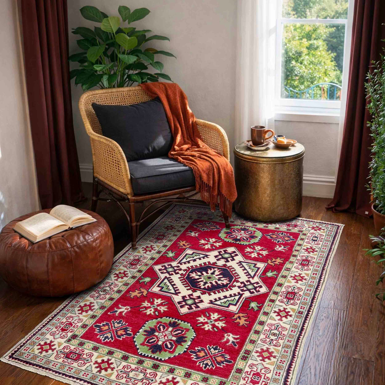 Hand Knotted Kazak Rug 3' 3" x 5' 0" (ft)- No. R37735