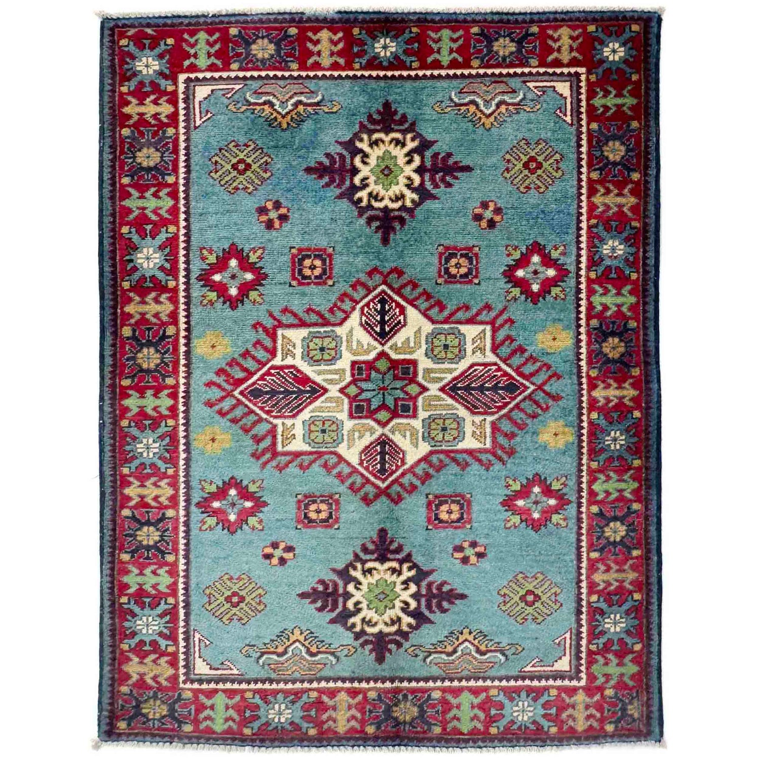 Oriental Kazak Rug 3' 2" x 4' 8" (ft)- No. R37741