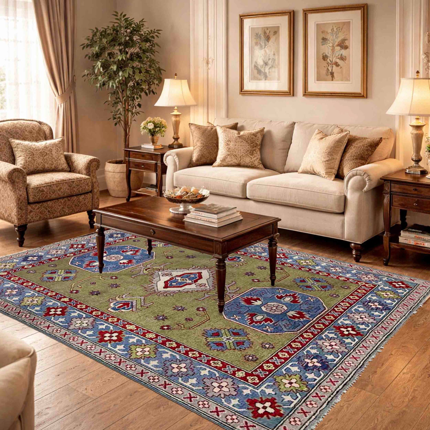Oriental Kazak Rug 5' 2" x 6' 10" (ft) - No. R37742