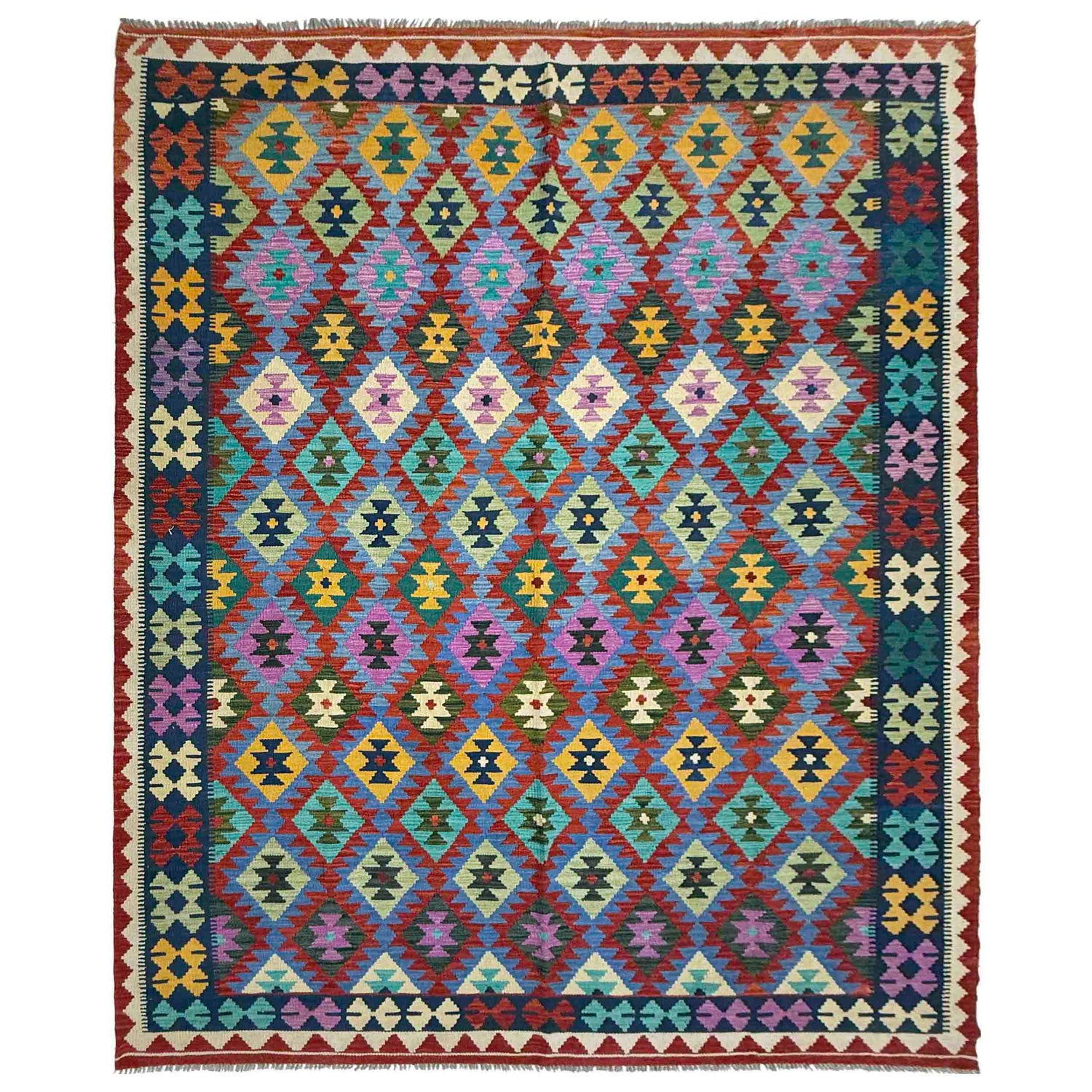 Handmade Vegetable Kelim 6' 8" x 9' 11" (ft) - No. R37791