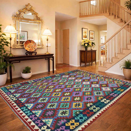 Handmade Vegetable Kelim 6' 8" x 9' 11" (ft) - No. R37791