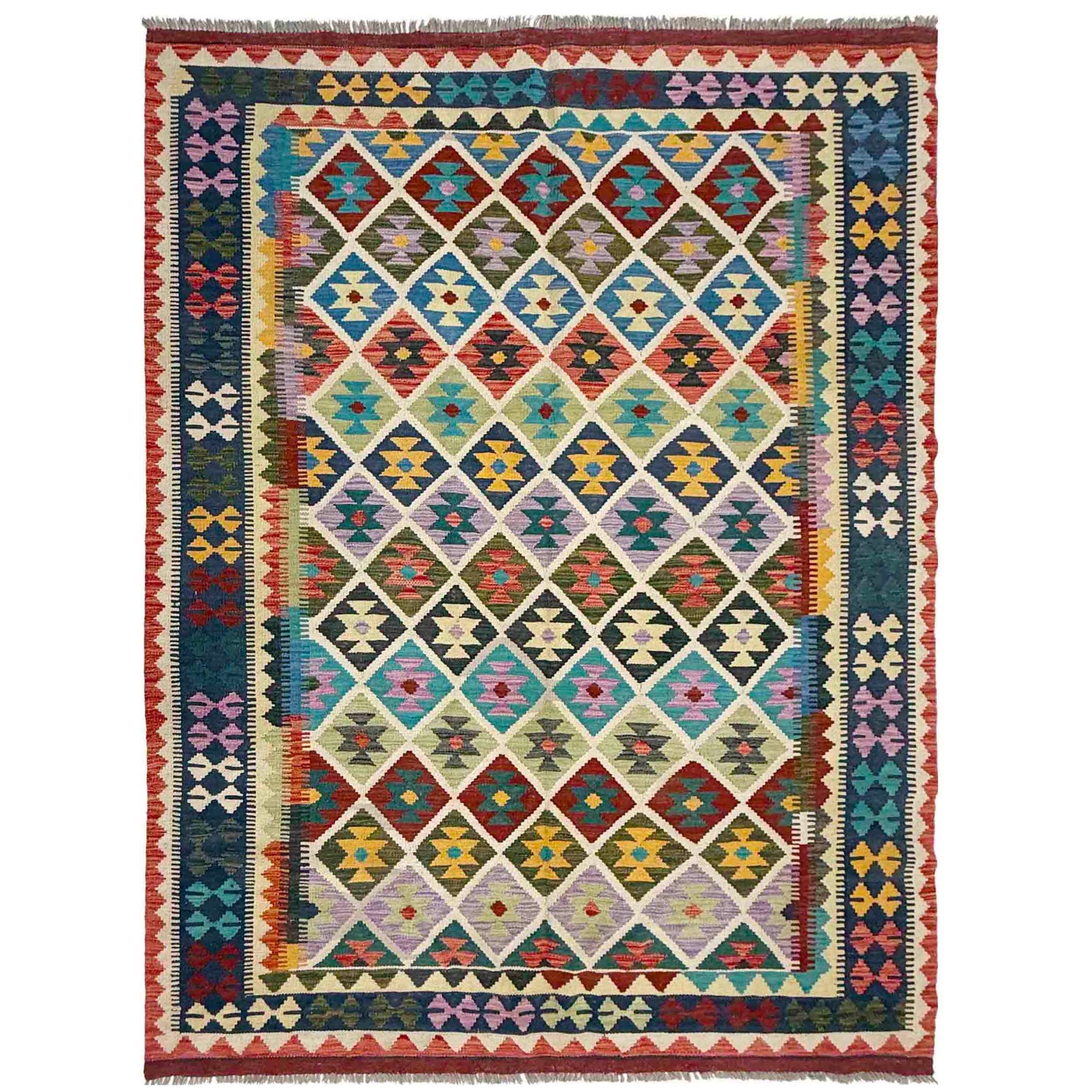 Handmade Vegetable Kelim 5' 9" x 8' 5" (ft) - No. R37806