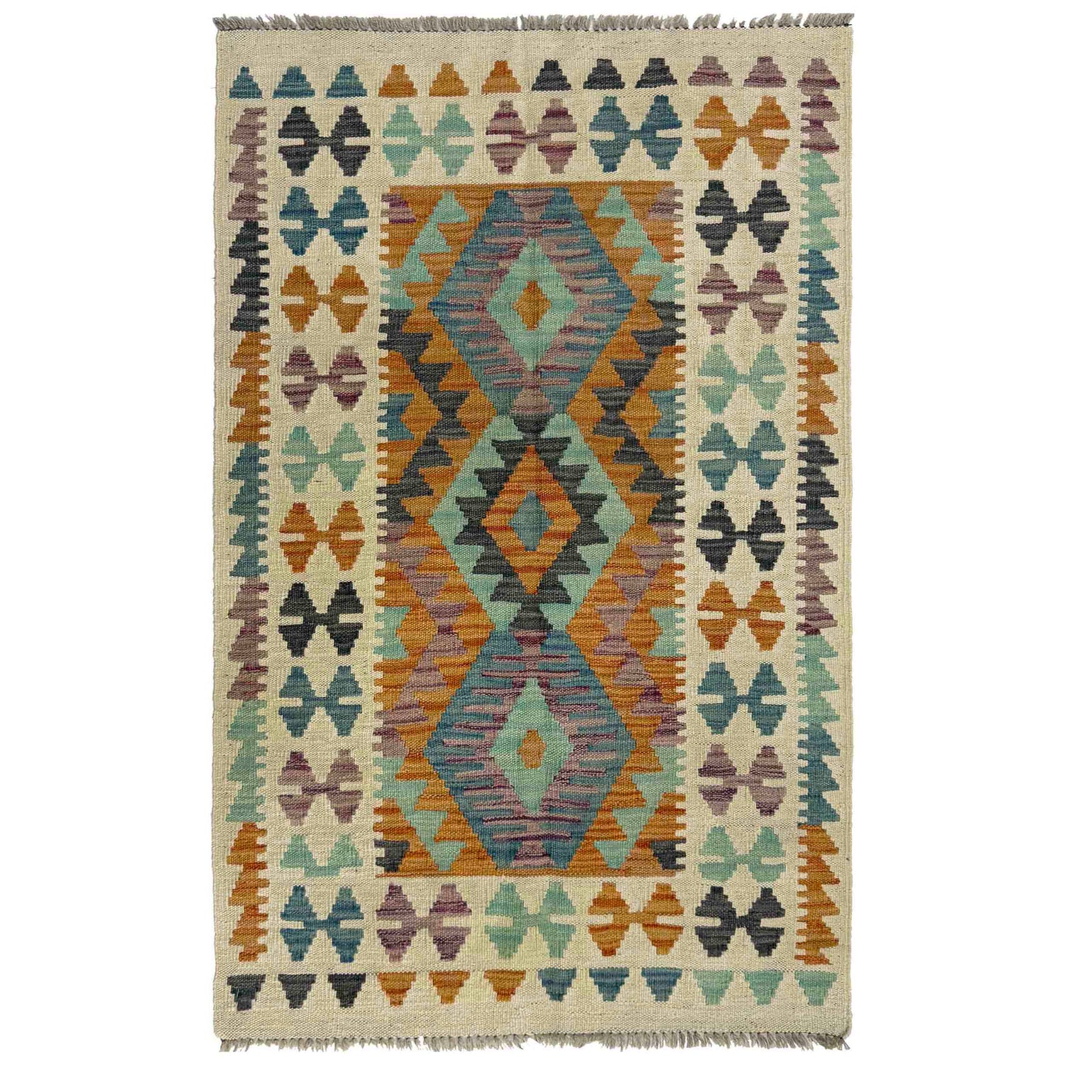 Handmade Vegetable Kelim 2' 7" x 4' 3" (ft) - No. R37809
