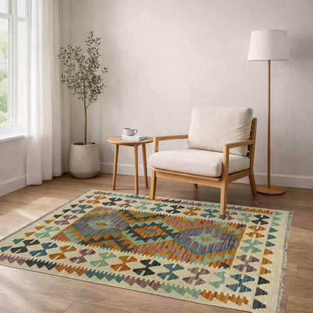 Handmade Vegetable Kelim 2' 7" x 4' 3" (ft) - No. R37809