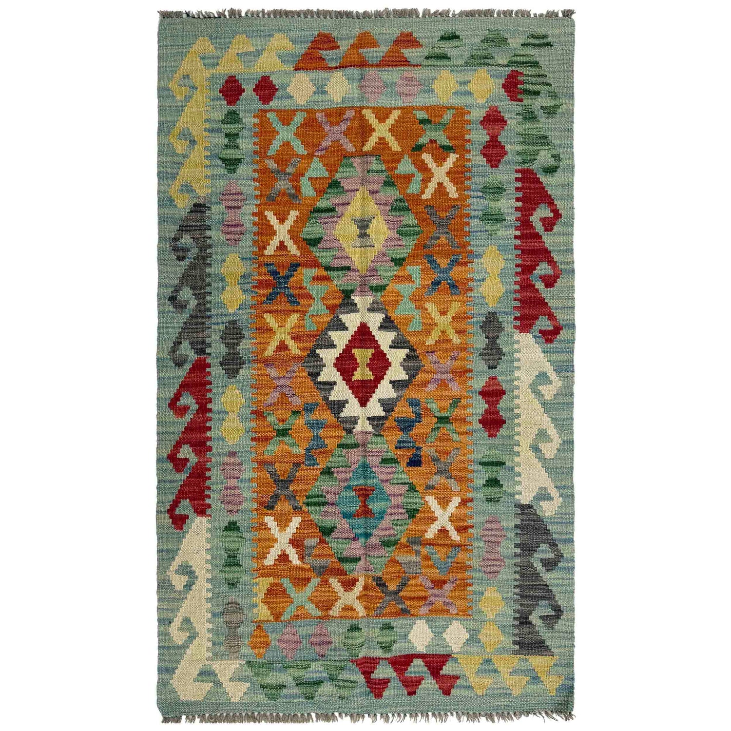 Handmade Vegetable Kilim 2' 7" x 4' 5" (ft) - No. R37810