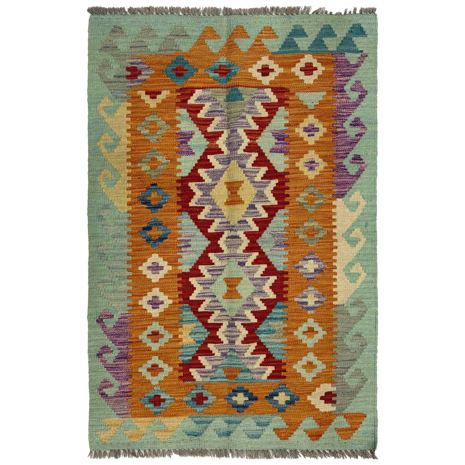 Handmade Vegetable Kilim 2' 7" x 4' 2" (ft) - No. R37812