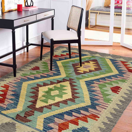 Handmade Vegetable Kelim 2' 5" x 3' 11" (ft) - No. R37814
