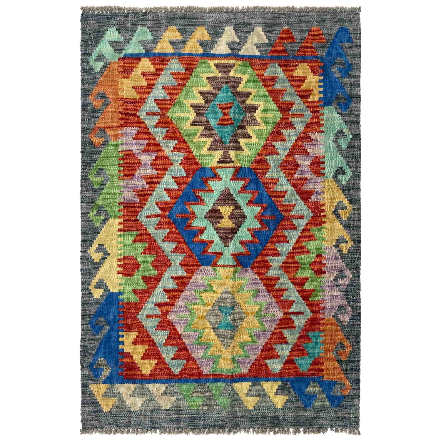 Handmade Vegetable Kelim 2' 6" x 3' 11" (ft) - No. R37828